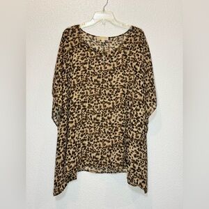 Michael Kors Brown and Black Dolman Sleeve Tunic